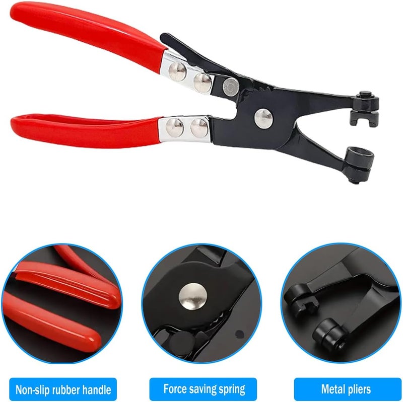 LANBEAUTIFY Hose Clamp Plier Repair Tool Swivel Flat Band for Removal and Installation of Ring-Type or Flat-band Hose Clamps - Hose Clamp Pliers Automotive - Image 3